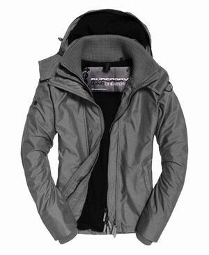 Superdry Arctic Pop Cipzár Hooded SD-Windcheater Férfi Kabát Szürke/Fekete | LXKVU4976